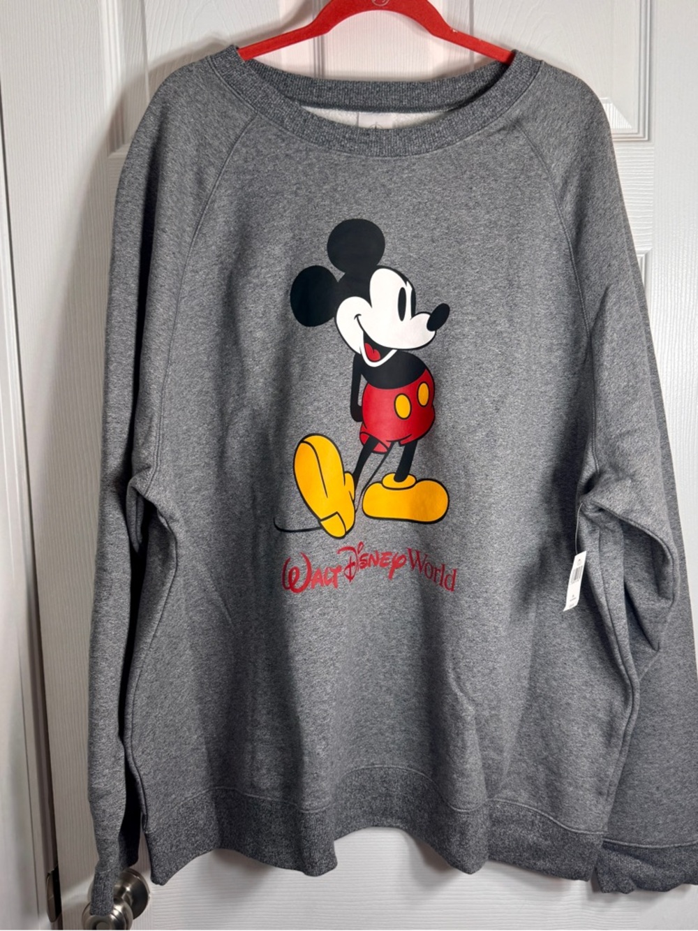 NWT Disney Parks Mickey Mouse Classic Gray Pullover Sweatshirt 3XL.